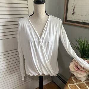 Abercrombie & Fitch White Wrap Blouse